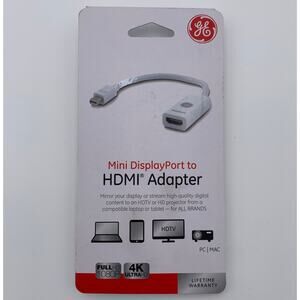 Mini Display Port to HDMI Adapter 33589 GE Full HD 1080P 4K UltraHD New Sealed